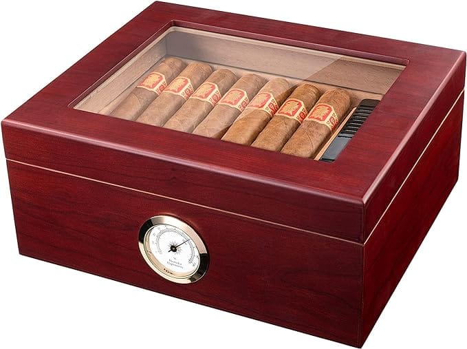 8. mantello glass top cigar humidor