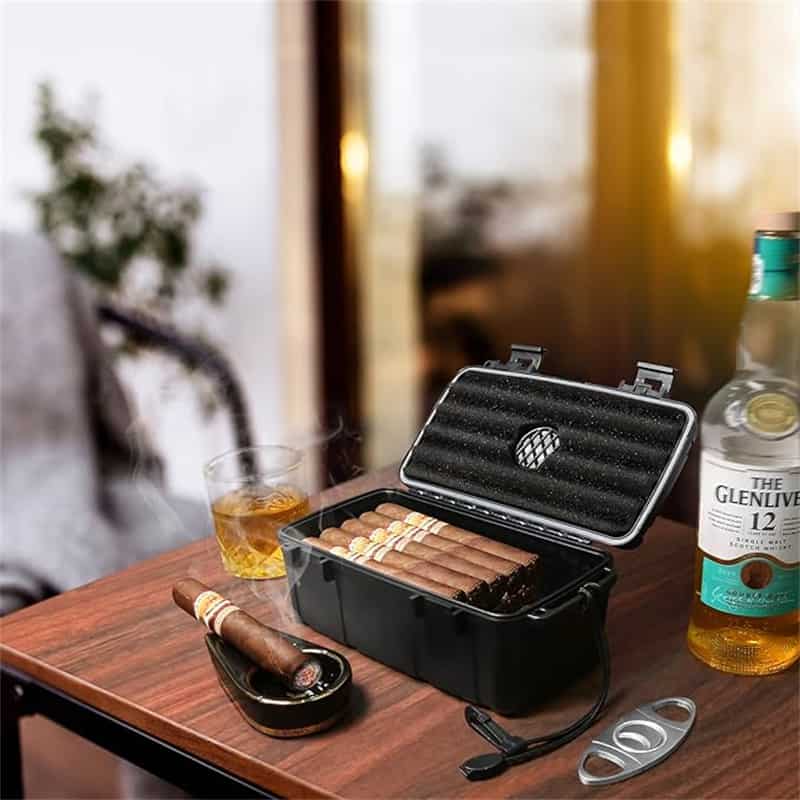 flauno travel cigar humidor case