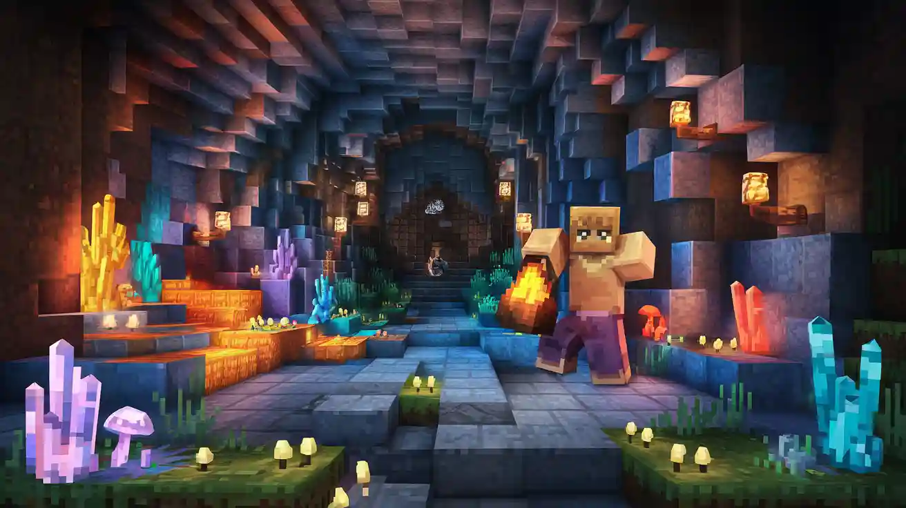 How to light up caves in minecraft without torches